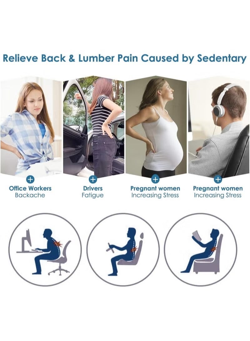 MIXSNOW Lumbar Support Pillow for Office Chair Back Support Pillow for Car Computer Gaming Chair Recliner Memory Foam Back Cushion for Pain Relief Improve Posture Mesh Cover Double Adjustable Straps - Image 3