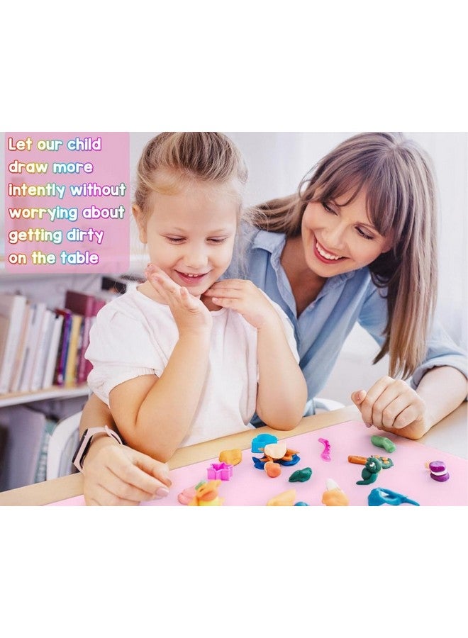 SNOOGG Silicone Craft Mat, 20"x16" - 51 x 41 CM Painting Mat with Cup, Nonstick for Resin Jewelry Casting, Creator for Art, DIY, Drawing, Clay (Pink) - Image 5