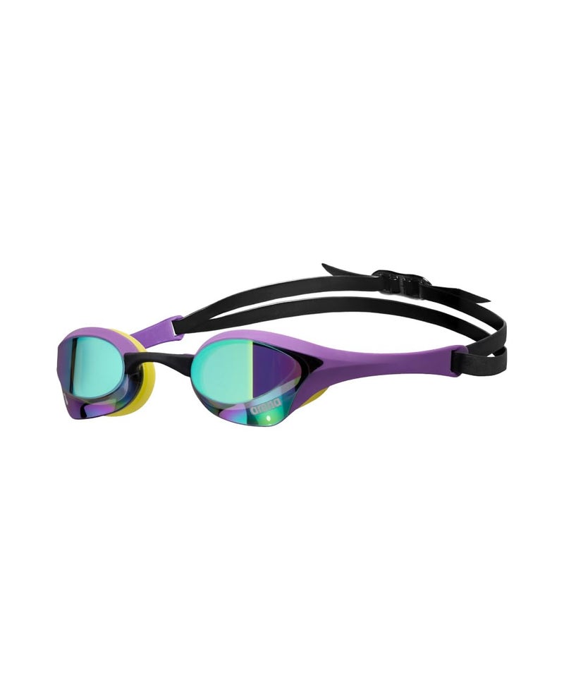 ARENA Unisex Cobra Ultra Swipe Racing Swim Goggles for Adult Men Women Anti-Fog Technology Polycarbonate Hard Mirrored Lens Professional Athlete Gear, Emerald/Plum/Cyber Lime - Image 1