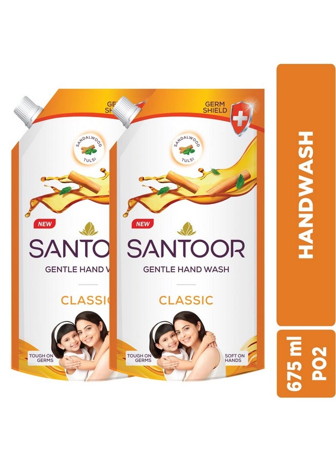 Classic Gentle Hand Wash 675Ml, Pack Of 2 With Natural Goodness Of Sandalwood & Tulsi| Rich Lathering Formula With Anti-Bacterial Properties| Soft On Hands| Soothes & Hydrates Skin - pzsku/ZA197616855E32E2ED38EZ/45/_/1733730072/eab2fe5d-a91b-4964-a7fe-4dd3b613a6d1