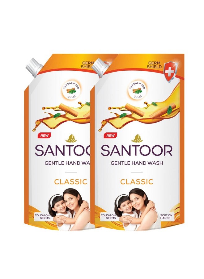 Classic Gentle Hand Wash 675Ml, Pack Of 2 With Natural Goodness Of Sandalwood & Tulsi| Rich Lathering Formula With Anti-Bacterial Properties| Soft On Hands| Soothes & Hydrates Skin - pzsku/ZA197616855E32E2ED38EZ/45/_/1733730387/3842b415-2c9d-431a-affd-51f4308d98df