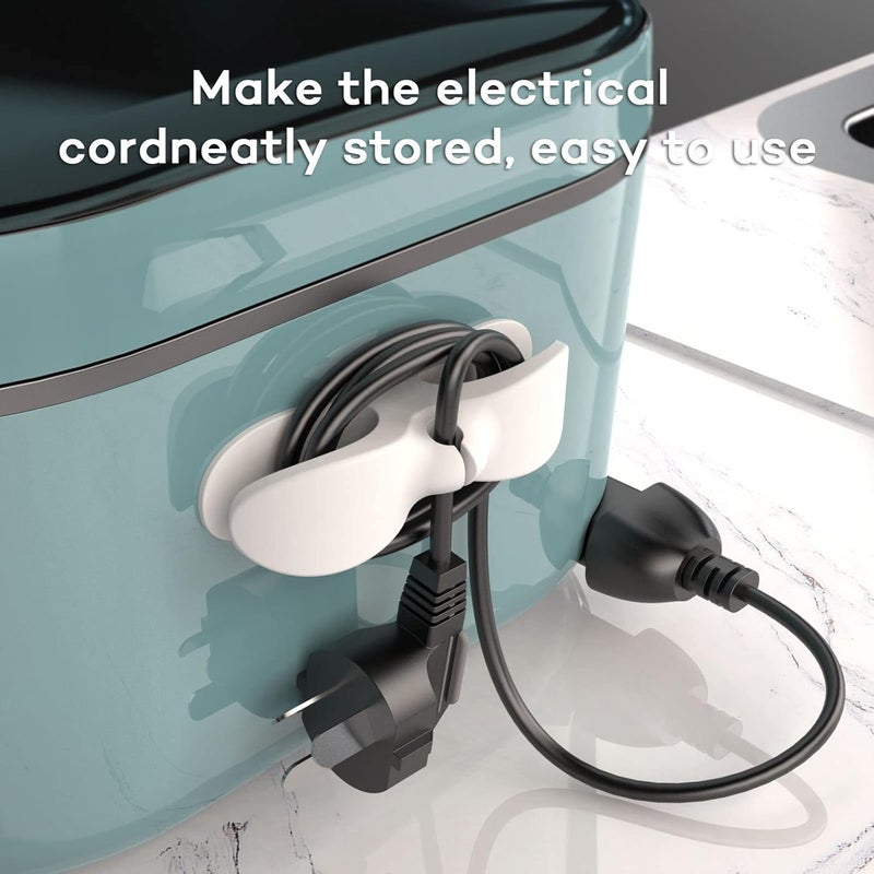 UMUST 4PCS Cord Organizer For Appliances, Kitchen Appliance Cord Winder Holder, Cable Wrapper Stick Firmly for Coffee Maker Pressure Cooker Etc (White) - Image 2