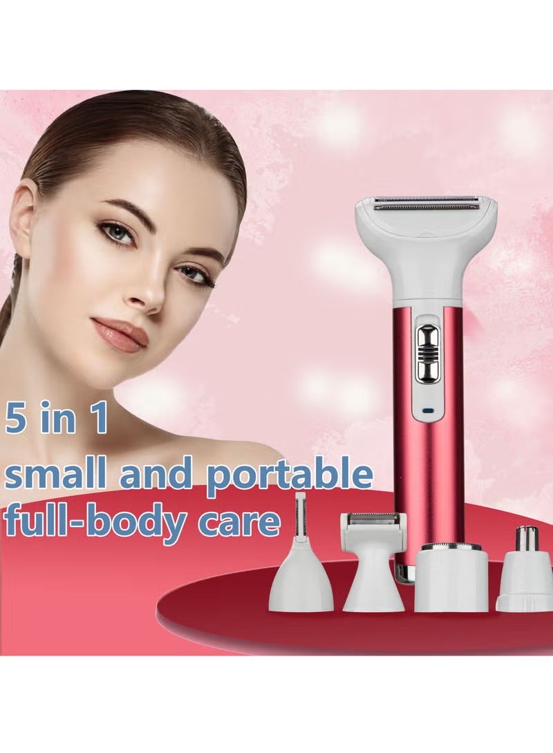 Gasin Electric Razor for Women, 5-in-1 Women's Body Hair Removal,Shaver Bikini Trimmer Eyebrow Face Underarm, Portable Ladies Shaver, Epilator, USB Rechargeable - Image 1