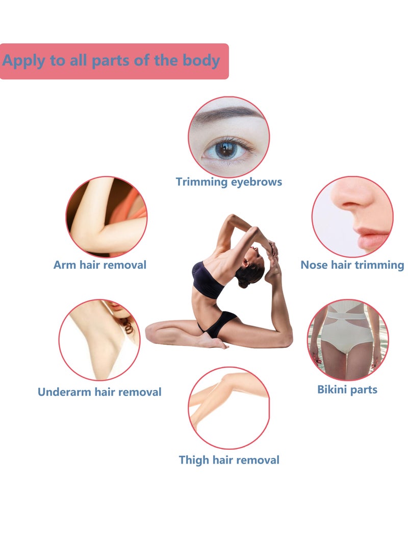 غاز ماكينة حلاقة كهربائية للسيدات، 5 في 1 لإزالة شعر الجسم للنساء، ماكينة حلاقة للمنطقة الحساسة، مقص لمنطقة البكيني، تشذيب الحواجب، الوجه، والإبط، ماكينة حلاقة محمولة للسيدات، مزيل شعر كهربائي، قابلة للشحن عبر USB.  - Image 3