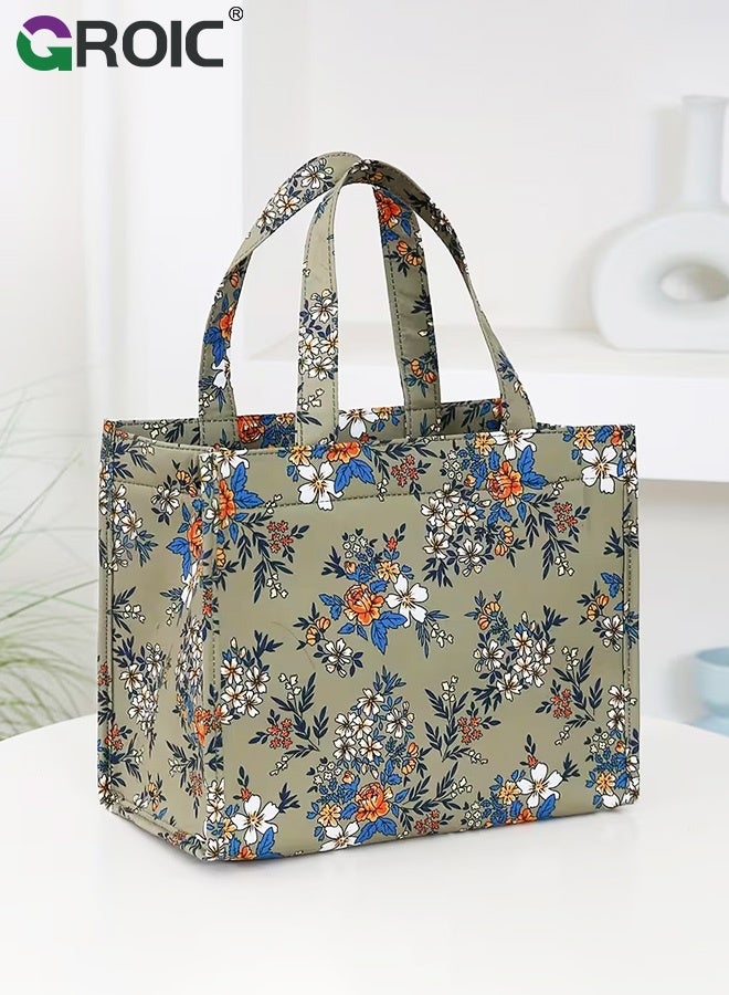 GROIC Insulated Lunch Bag,Cooler Bag for Food,Collapsible Thermal Tote Bag and Food Warmer Bag, Frozen Food Storage,Lunch Box Container,Reusable Travel Office Work Beach Cooler Tote Bag - Image 2