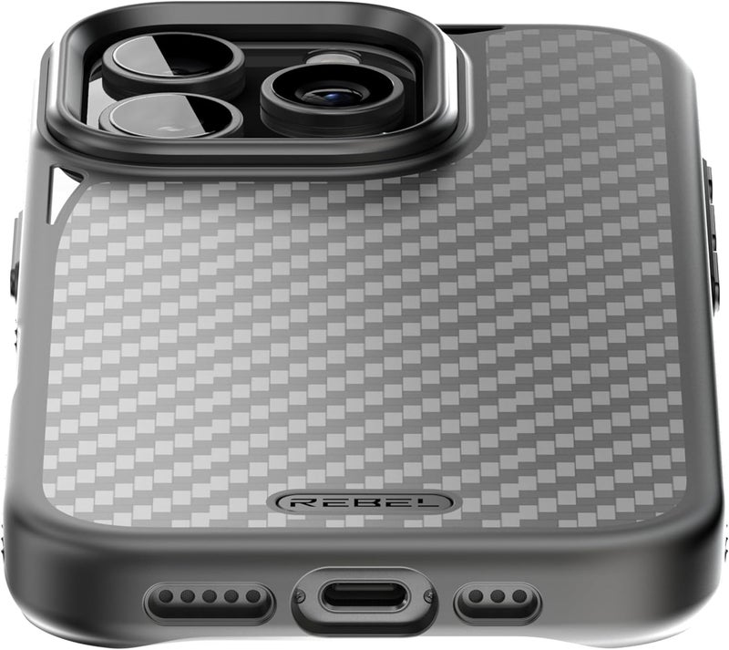 Rebel Case for iPhone 16 Pro [Gen-6 Aramid Fiber] Strong MagSafe Compatible, Grippy Sides, Shockproof Corners, Metal Lens + Buttons, Upgraded Protective Design, 6.3 Inch Phone 2024 (Black) - Image 3