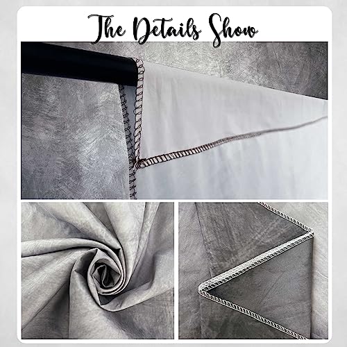 Haboke Abstract Professional Photography Backdrop for Portrait Photo Props Booth Background Photoshoot Studio with Polyester Fabric Roller Pocket on Top (8x10ft,Grey,No Stand) - Image 5