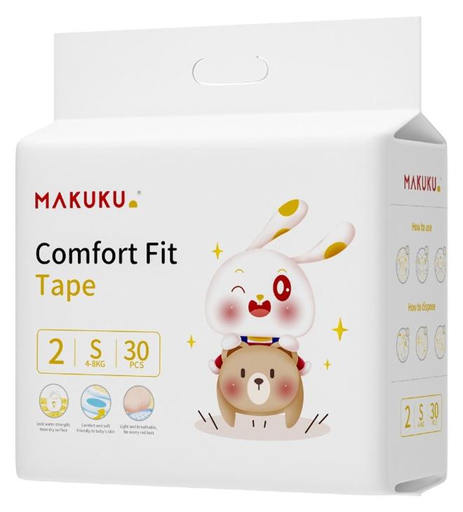Makuku Comfort Fit Tape Diapers Size 2 4-8kg  2-3 months 30 Diapers