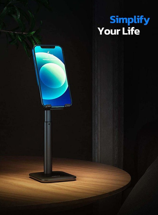 nulaxy Phone Stand, Height Angle Adjustable Cell Phone Stand, Phone Holder for Desk Compatible with Phone 16 15 14 13 12 Mini 11 Pro Xs Max Xr X 8 7 6 6s Plus, All Smartphones (4-8 inches) - Black - Image 2