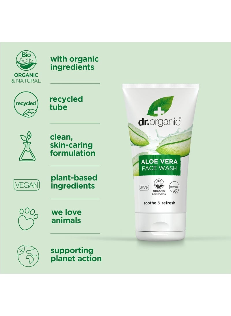 دكتور أورجانيك غسول الوجه الكريمي من دكتور أورجانيك للعناية بالبشرة بخلاصة الصبار 150 مل - Image 2