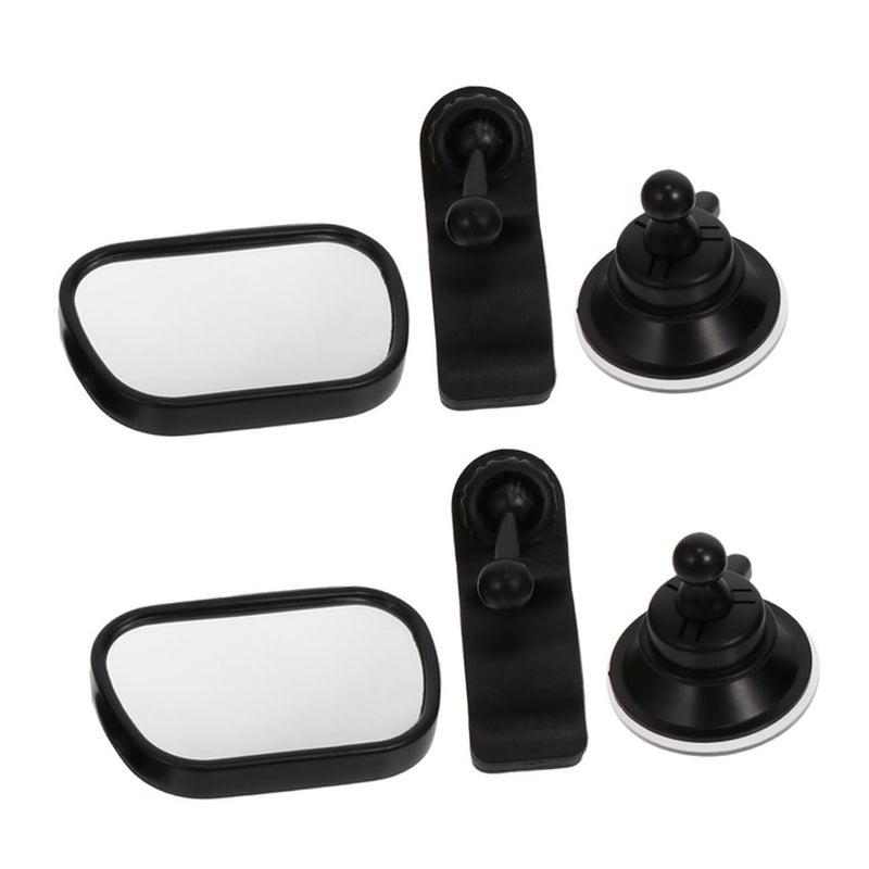 2Pcs Shatterproof Wide Angle Rearview Mirror For Car Backseat Safety Monitoring 360 Adjustable Rotation - Image 2