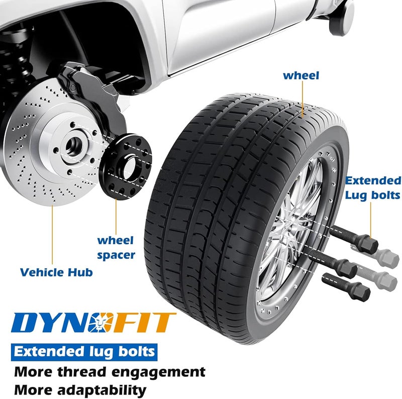 SOOMJ dynofit 14x1.25 Extended Lug Bolts for BMW and Mini - 20pcs 45mm Shank Conical Seat Aftermarket ET Lug Studs - Image 3