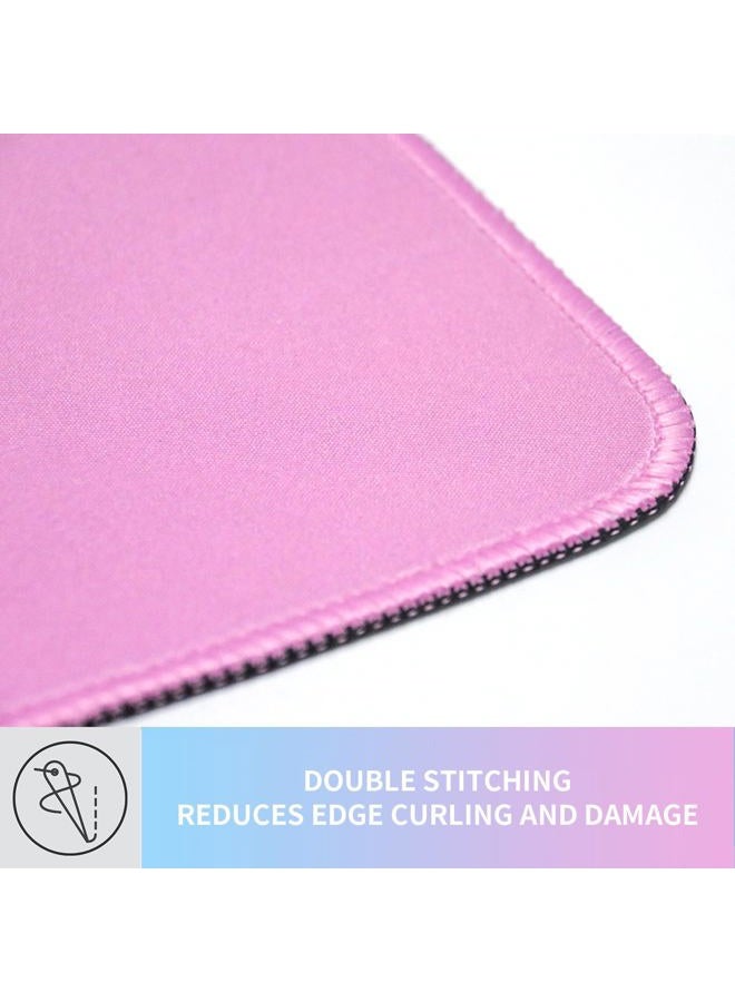 Bloss Desk Mat, Non-Slip Desk Pad Mat Protector, Large Desk Mat for Keyboard and Mouse, Pink Cyan Desk Mousepad with Stitched Edges, Keyboard Pad for Gamer, Office(31.5×11.8 Inches) - Image 5