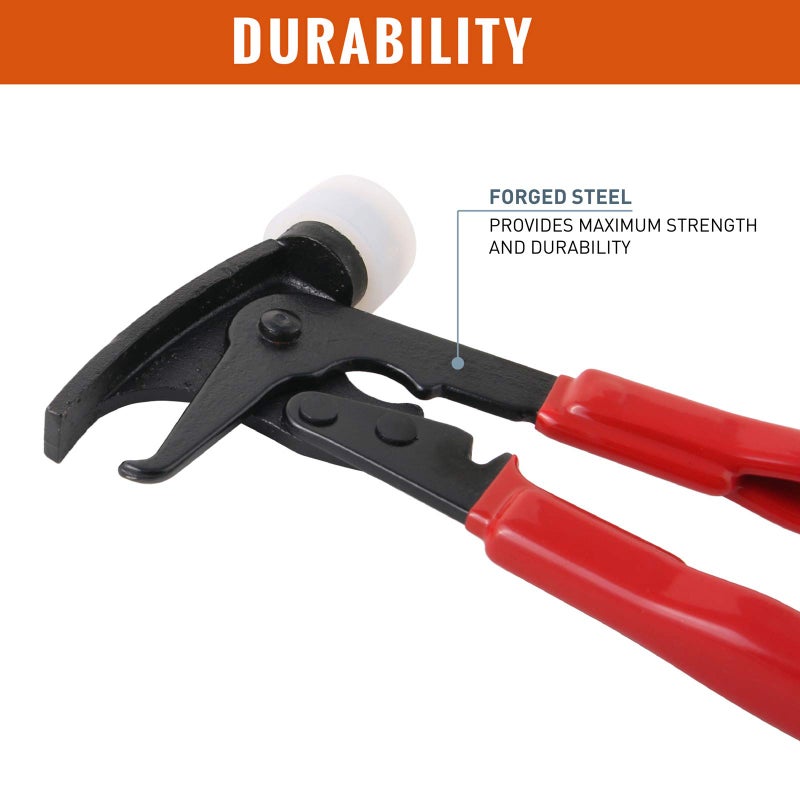 RockTrix - Heavy Duty Wheel Weight Hammer - Balancing Tool Hammer Plier for Clip On Weights - Red - Image 3