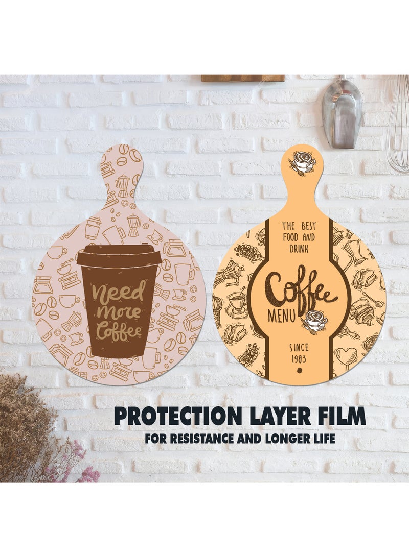طقم لوحات حائط دائرية من خشب MDF مقاس 28×20 سم، بطباعة لامعة عالية الدقة مع طبقة مقاومة للغبار، سهل التثبيت باستخدام لاصق دبل فيس مرفق، مثالي لديكور المنزل العصري - Image 3