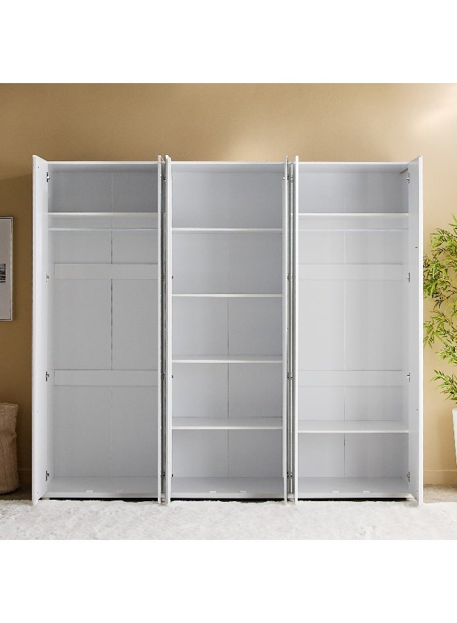 Home Box White 6-Door Wardrobe with Mirrors - Image 4