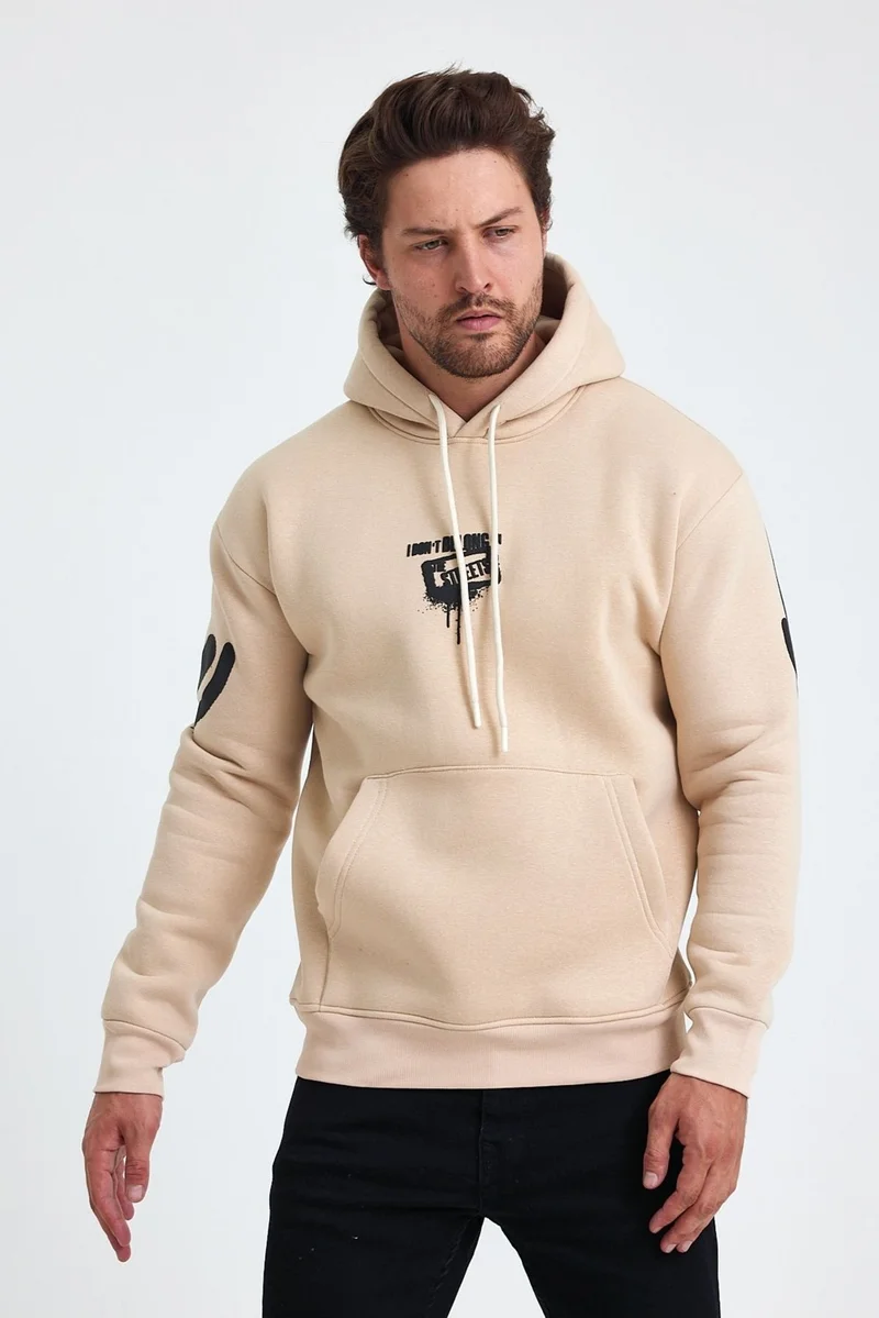 كوول تارز Cool Style Men's Standard Fit Regular Cut Polar Fleece Inside 3 Thread Hooded Cotton Sweatshirt
