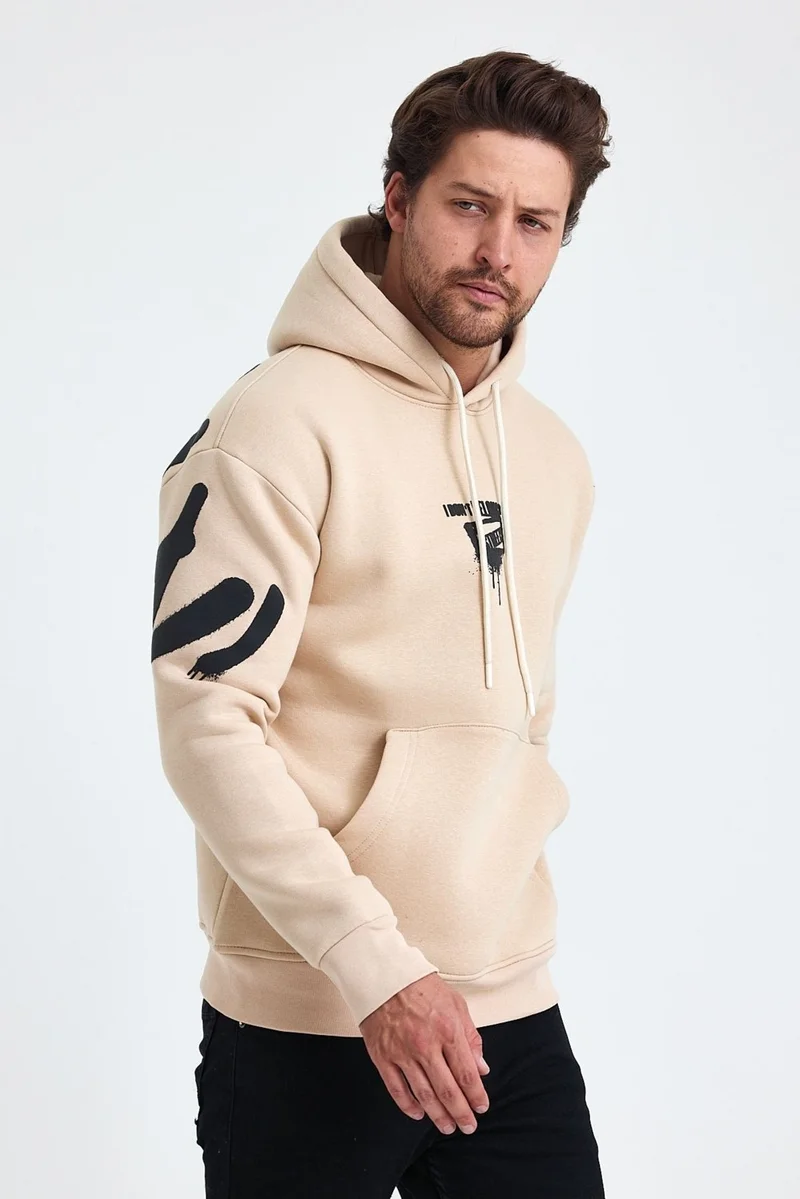 كوول تارز Cool Style Men's Standard Fit Regular Cut Polar Fleece Inside 3 Thread Hooded Cotton Sweatshirt