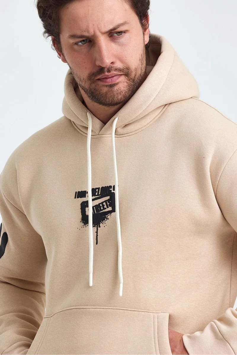 كوول تارز Cool Style Men's Standard Fit Regular Cut Polar Fleece Inside 3 Thread Hooded Cotton Sweatshirt