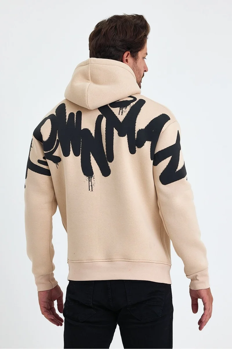 كوول تارز Cool Style Men's Standard Fit Regular Cut Polar Fleece Inside 3 Thread Hooded Cotton Sweatshirt