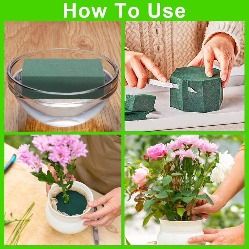 CCINEE 3 Pcs Floral Foam Bricks,Mini Florist Flower Foam Green Blocks Supplies for Fresh and Artificial Flower Arrangements Crafts DIY - Image 4