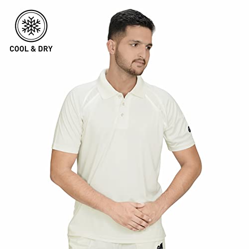 GM 7205 Half Sleeve Cricket T-Shirt Size-28 (White Navy Trim) - Image 4