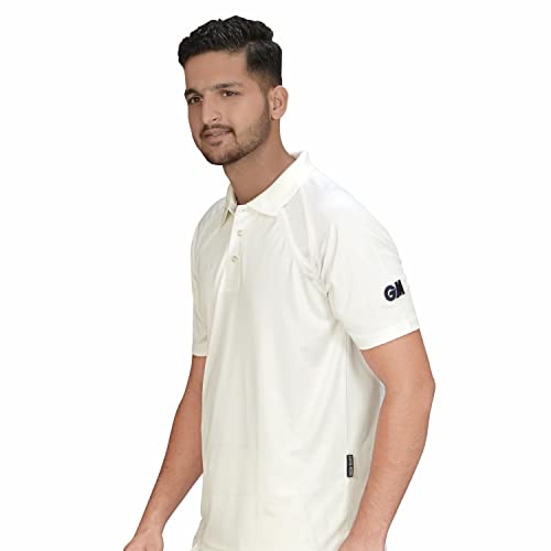 GM 7205 Half Sleeve Cricket T-Shirt Size-28 (White Navy Trim) - Image 1