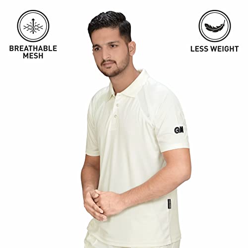GM 7205 Half Sleeve Cricket T-Shirt Size-28 (White Navy Trim) - Image 3