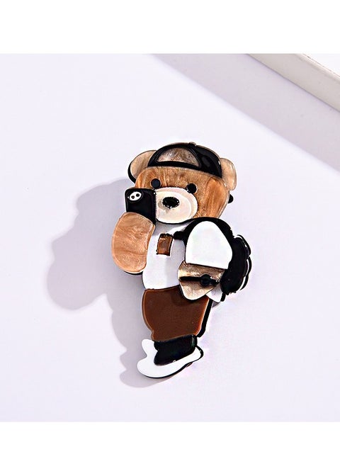 Teddy Bear Acrylic Brooch Pins, Cartoon Brooch Pin for Backpacks Bags Jackets Hoodies Hats (Colorful)