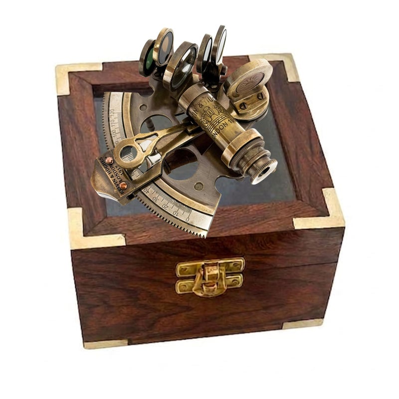 OCEAN REPLICAS Nautical Bronze Sextant Solid Brass Maritime Astrolabe Vintage Ship Navigation Instrument for Nautical Decor Collectibles Maritime Gifts and Navigational Tools - Image 2