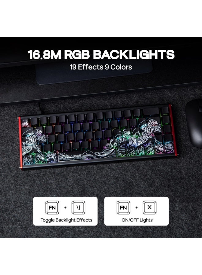A-jazz AJAZZ ALUX68 Premium Aluminum Rapid Trigger Gaming Keyboard with Magnetic Switch, Wired Hall Effect Keyboard with 8K Polling Rate, 0.125ms Latency, RGB Backlight (Black Side-Printed, ALUX68) - Image 4