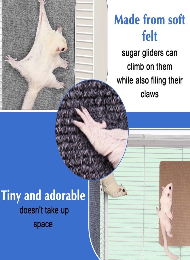 HaiFafafaing 3 Pcs Sugar Glider Toys Climbing Mats Sugar Glider Cage Accessories for Sharpening Claws Small Pets Scratching Pads for Cage Wall Furniture Saving Space 9 × 7.5 Inch - Image 4