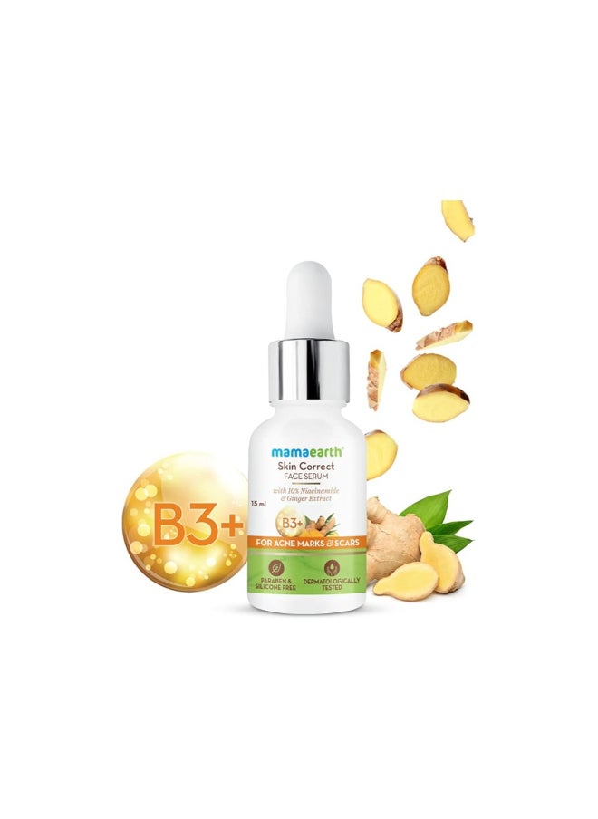 Mamaearth Skin Correct Face Serum With Niacinamide & Ginger Extract For Acne Marks & Scars, 15ml  - Image 2