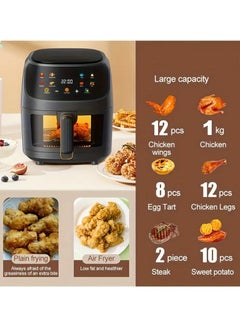 ET-LIFE Digital Air Fryer, 2400W, 8L, 8 Presets, Crispy and Healthy Cooking, Rapid Air Technology & Led Display, Best for Frying, Grilling, Roasting, Baking, QF-305  - Image 5