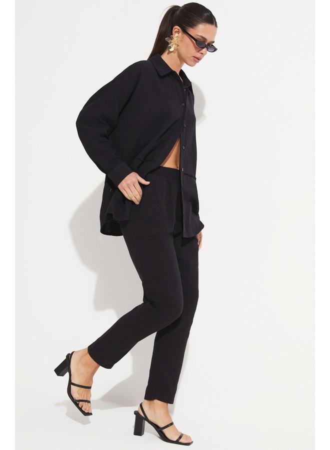 June Shirt & Trousers Set Black - Image 1