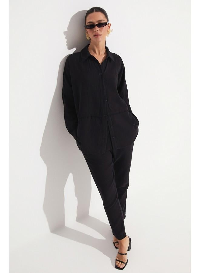 June Shirt & Trousers Set Black - Image 2