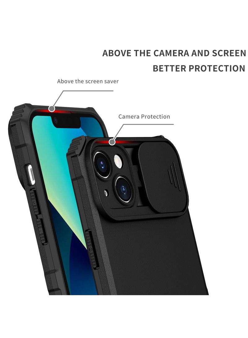 Case Cover For Apple iPhone 15 Plus Black Mobile Phone , Innovative Telescopic Bracket, Sliding Protection Camera Window, Bumper Shockproof Phone Back Cover  - Image 3