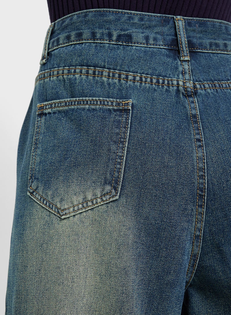 جينجر جينز واسع بخصر متوسط وغسيل عتيق - Image 5