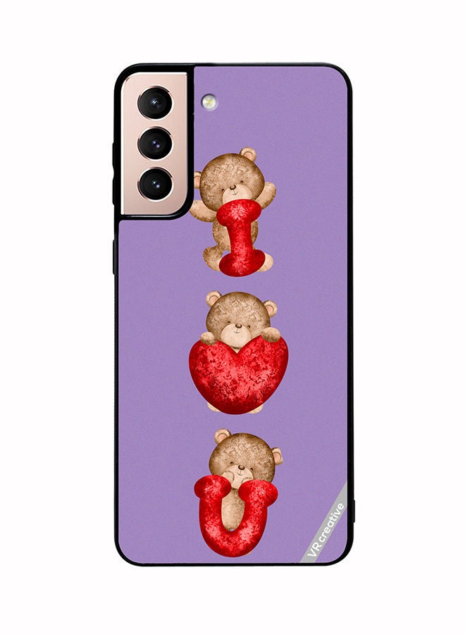 VR CREATIVE Protective Case Cover For Samsung Galaxy S21 5G Bear I Love You Design Multicolour - Image 1