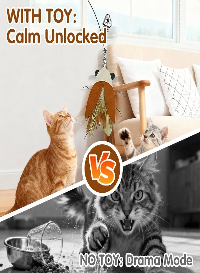 Walfront Interactive Cat Toy Wand, Realistic Cockroach Head, Indoor Cat Exercise Toy and Cat Wand Toy for Overweight or Inactive Cats, Kittens and Adult Cats, Boosts Activity and Reduces Boredom - Image 3