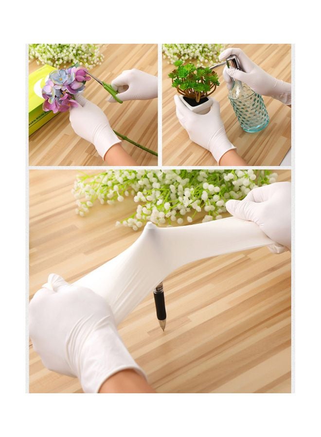 قفازات مطاطية صناعية - 100 قطعة أبيض M - Image 5