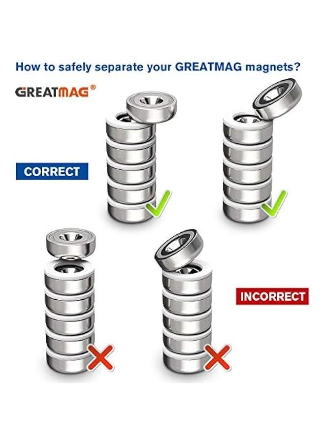 Neodymium Round Base Cup Magnets with Heavy Duty Countersunk Hole, 60 lbs Strong Rare Earth Magnets with Screws for Refrigerator, Office, DIY, Craft, Dia-1 Inch, Pack of 12 - Image 5