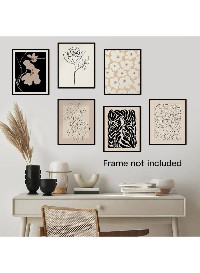 Home Trove Boho Wall Art Prints Flower Abstract Wall Art, Line Art Wall Decor Minimalist Wall Art Boho Wall Decor, Boho Prints For Bedroom Wall Decor 8''X10'' Set Of 6 Unframed Art Prints - Image 4