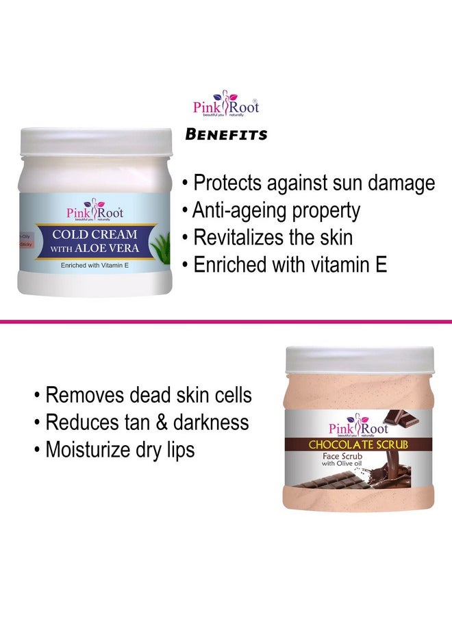 Pink Root Pink Root Aloevera Cold Cream 500ml with Chocolate Scrub 500ml  - Image 5