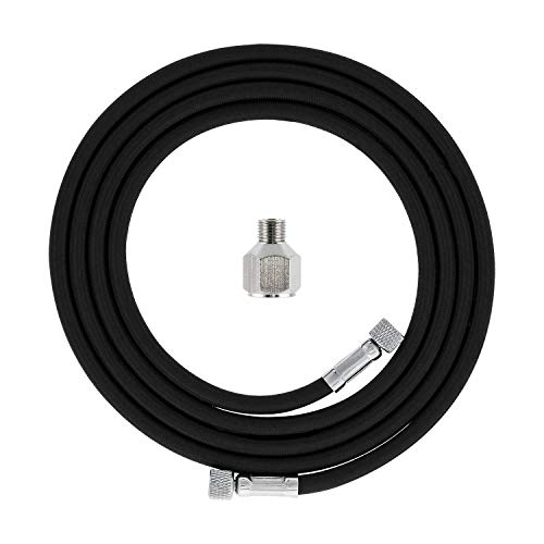Master Airbrush Premium-Quality 10-Ft Braided Airbrush Air Hose 1/8" Ends with 1/4" Hose Adaptor - Image 1