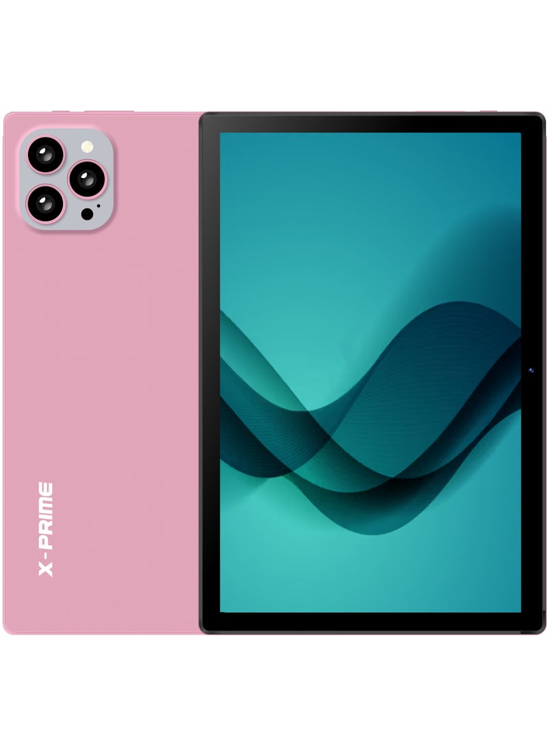 X - Prime i16 Pro Max+ 10.1" Large Screen Android Slim Smart Tablet PC with Keyboard and Stylus 16GB RAM 1TB ROM Dual SIM 5G Network Wi-Fi Tablet Dual Camera Octa-Core Tab Pink - Image 1