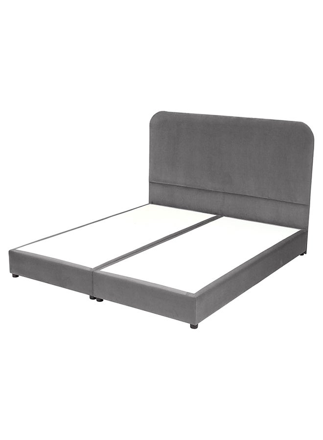 House One Leen | Velvet Bed Frame - Dark Grey 