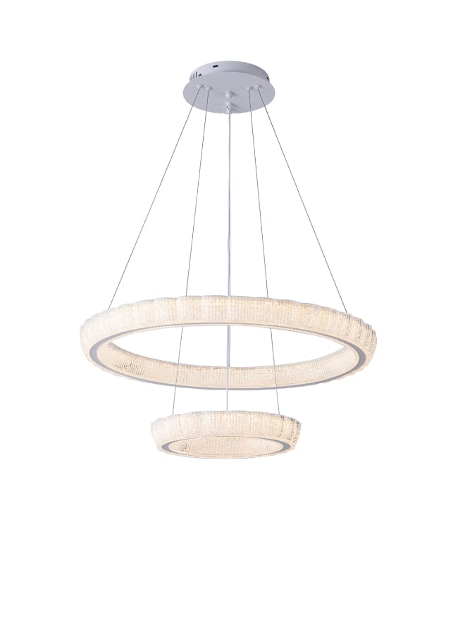 Best Power Modern LED Chandelier 6226 - 2 Rings (60CM & 30CM), 3 Lighting Levels, 100CM Adjustable Length, 180W, Elegant Lighting for Living Room, Dining Room, Bedroom, and Hallway - Image 4