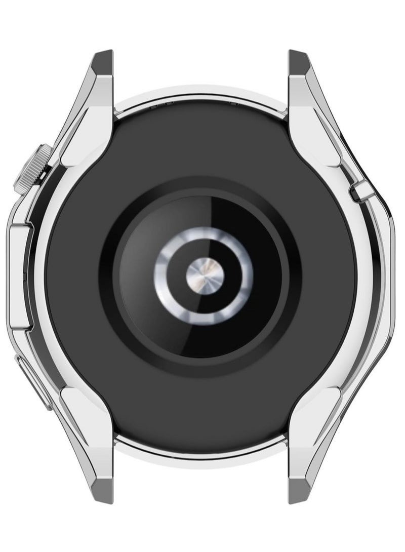 Cover Case with No Screen Protector Compatible with Huawei Watch GT 5 Pro 46MM, PC and Real Glass Protective Case Cover Compatible with Huawei Watch GT5 Pro 46MM (Silver) - Image 3