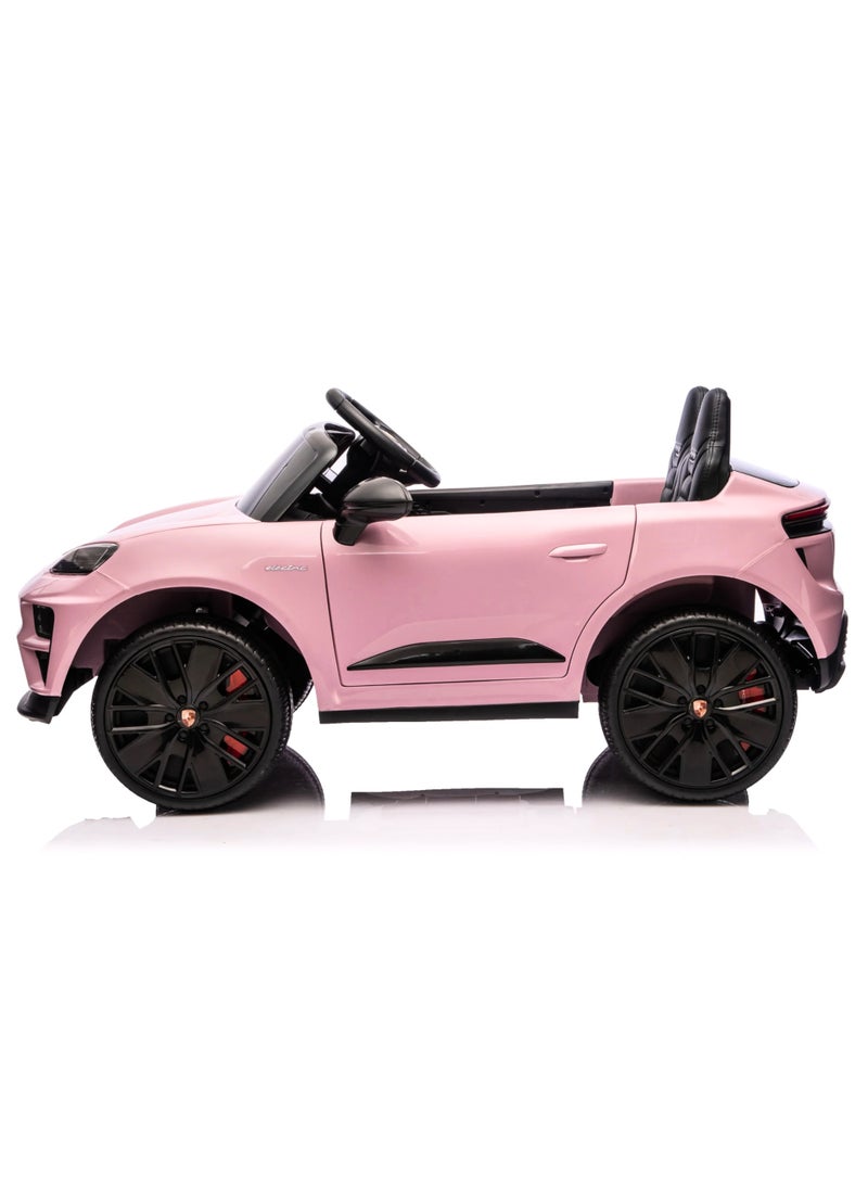 بورشه Porsche Macan Kids Officially Licensed Ride-On Car with 2.4G Remote Control, Bluetooth, LED Lights, and Premium Leather Seat LB-660EL (M2) - PINK - Image 4